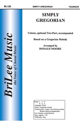 Simply Gregorian Unison/Two-Part choral sheet music cover